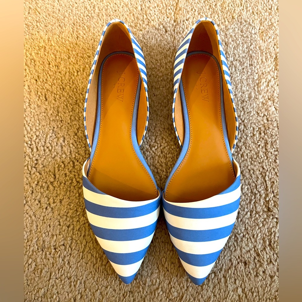 Zoe stripe d'Orsay flats - blue and white - size 9